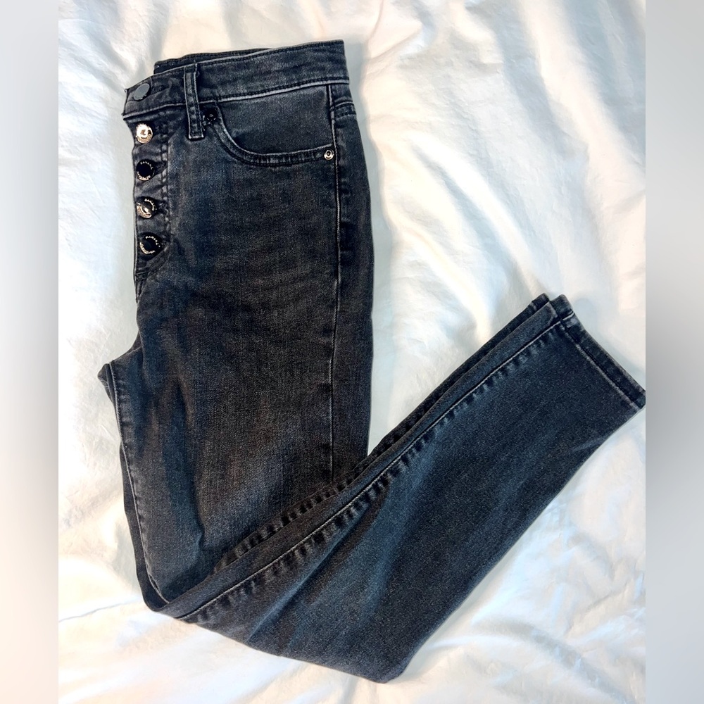 Banana Republic Black Button Up High Rise Skinny Jeans